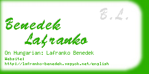 benedek lafranko business card